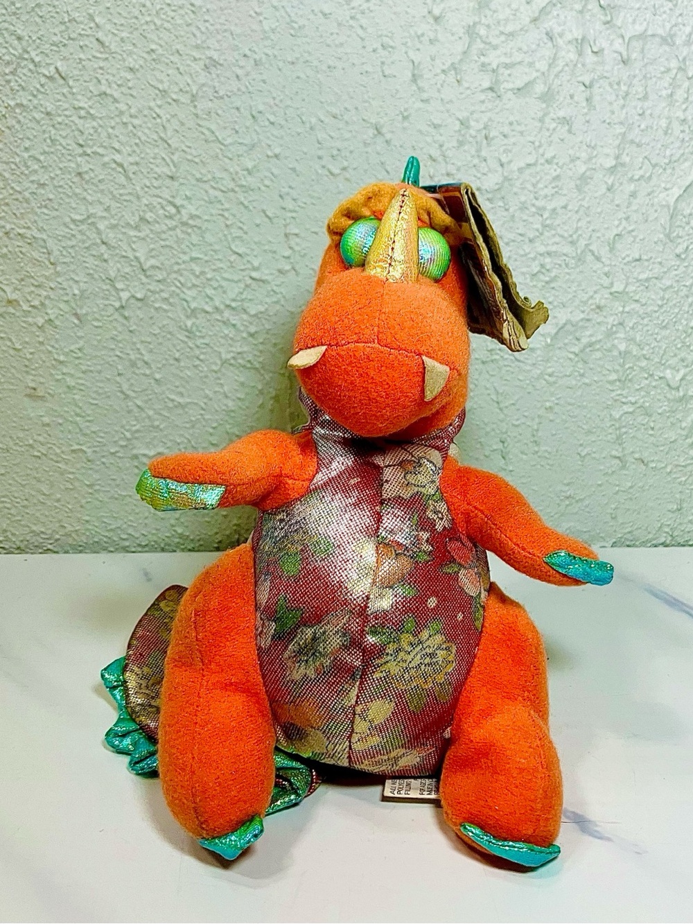 Vintage Imperial Dorky Dinos Flossie Florals Plush Toy 90s Rare With Tags